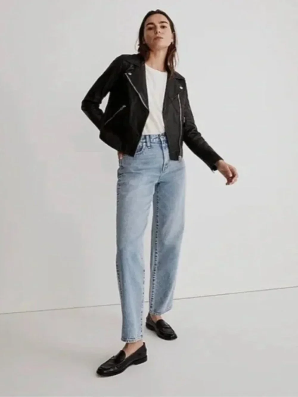 Madewell Moto Leather Jacket - Black - Size S - Picture 2 of 5